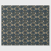 Papier Cadeau Libellule bleue vintage (Plat)