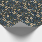 Papier Cadeau Libellule bleue vintage (Coin)