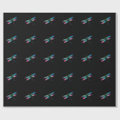 Papier Cadeau Libellule de minuit (Plat)