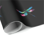 Papier Cadeau Libellule de minuit (Coin rond)