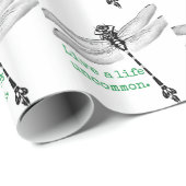 Papier Cadeau Libellule de vie peu commune (Coin rond)