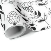 Papier Cadeau libellule et fleurs (Coin rond)