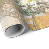 Papier Cadeau libellule française vintage moderne (Coin rond)