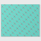 Papier Cadeau Libellule sarcelle et turquoise (Plat)