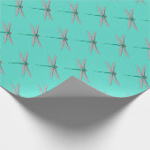 Papier Cadeau Libellule sarcelle et turquoise (Coin)