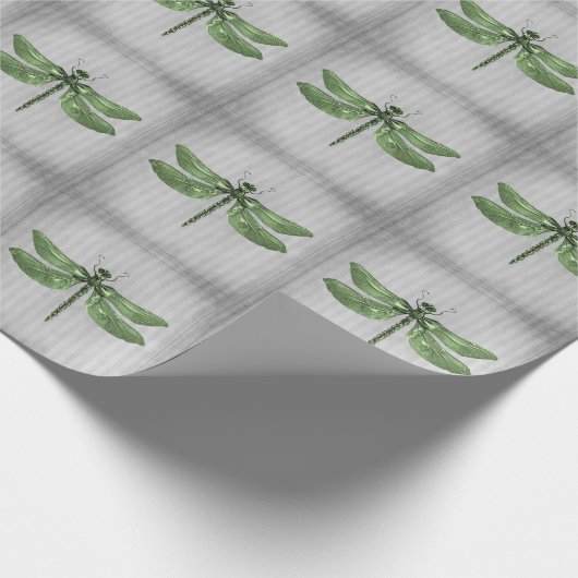 Papier Cadeau libellule verte à bijoux (Coin)