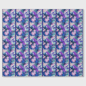Papier Cadeau libellule violette (Plat)