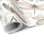 Papier Cadeau Libellules d'esprit de fête (Coin rond)