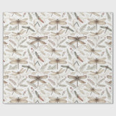 Papier Cadeau Libellules d'esprit de fête (Plat)