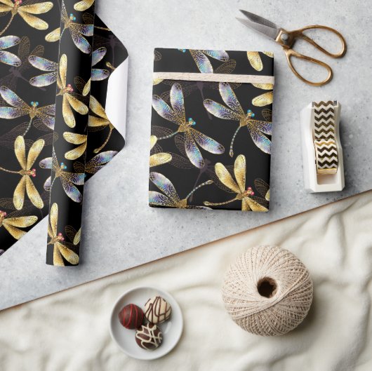 Papier Cadeau Libellules dorées (Artisanat)