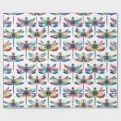 Papier Cadeau Libellules Kaléidoscope (Plat)