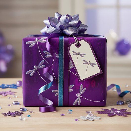 Papier Cadeau Libellules sur l'eau