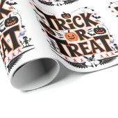 Papier Cadeau Libérez Halloween amusant avec la bite ou la magie (Coin rond)