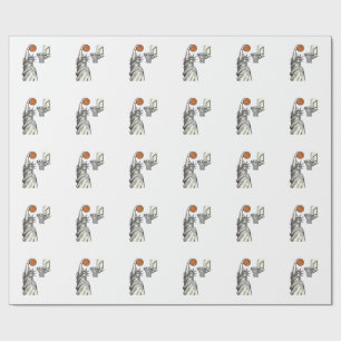 Papier Cadeau Liberté Basketball Dunk Dessin de Gravure Vintage_
