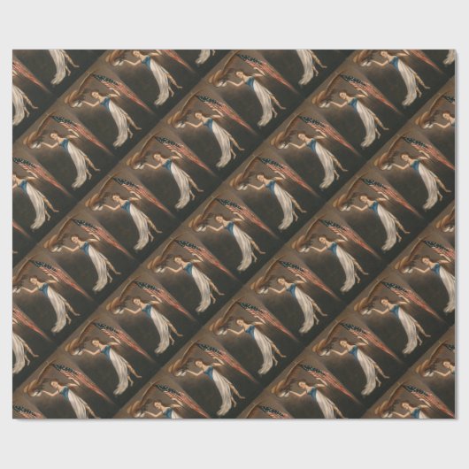 Papier Cadeau Liberty Woman Aigle Drapeau Américain USA peinture (Plat)