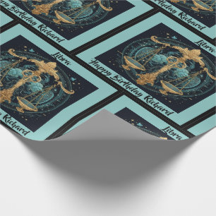 Papier Cadeau Libra Ajouter un nom Anniversaire Zodiac Cadeau