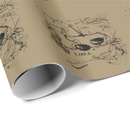Papier Cadeau Libra Constellation Hevelius 1690 Décor (Coin rond)