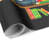 Papier Cadeau librairie d'arbres de Noël pour les amateurs de li (Coin rond)