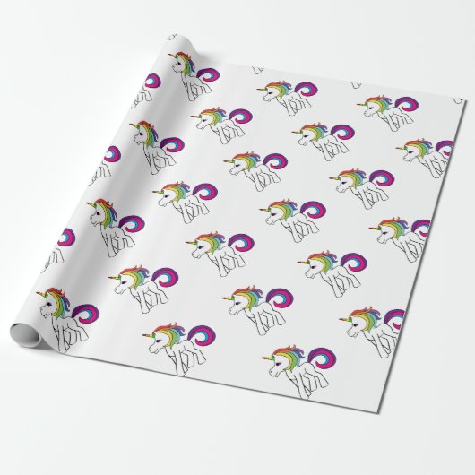 Papier Cadeau Licorne (Déroulé)