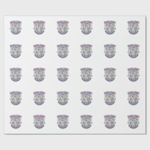 Papier Cadeau Licorne Académie Corne Royale Typographie Gras Imp