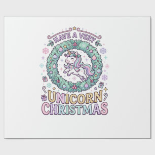 Papier Cadeau Licorne Avoir un très Licorne Noël Gras Typogra