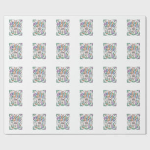 Papier Cadeau Licorne Bunnycorn Jardin Kawaii Typographie Design