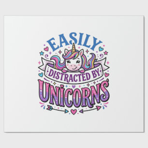 Papier Cadeau Licorne facilement distrait par les licornes Comme