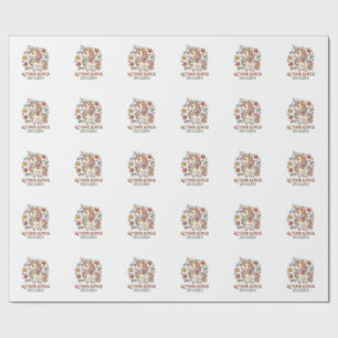 Papier Cadeau Licorne Feuilles D'automne Licorne Conception Grap