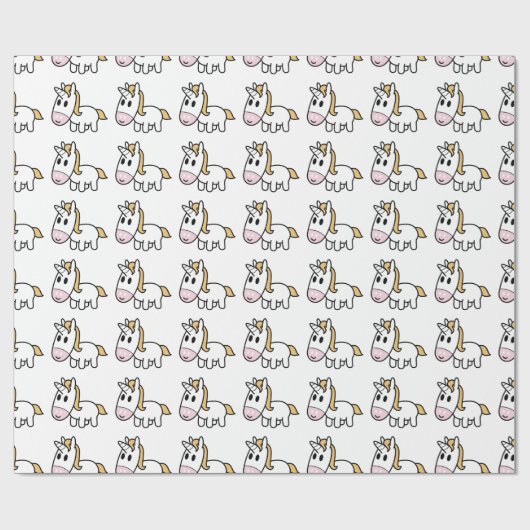 Papier Cadeau Licorne heureuse ! (Plat)