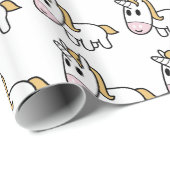 Papier Cadeau Licorne heureuse ! (Coin rond)