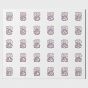 Papier Cadeau Licorne Introvertie mais Originale Blanche Étincel