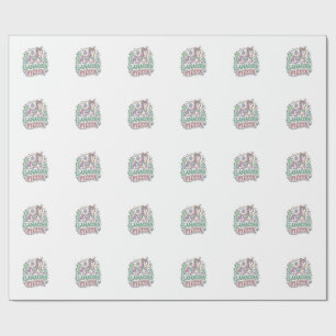 Papier Cadeau Licorne Llamacorn Fiesta Premium Vector POD Artwor