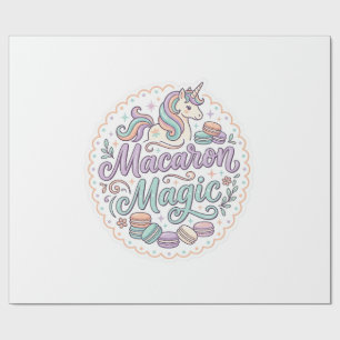Papier Cadeau Licorne Macaron Magie Fantaisiste T-Shirt Design_1