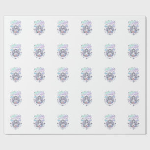 Papier Cadeau Licorne Méditation Licorne Fond Blanc Vecteur