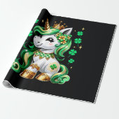 Papier Cadeau Licorne Mignonne Trèfle St Patrick (Déroulé)