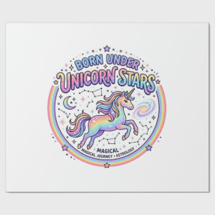 Papier Cadeau Licorne née sous les étoiles de licorne Impression