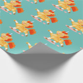 Papier Cadeau Licorne orange drôle (Coin)