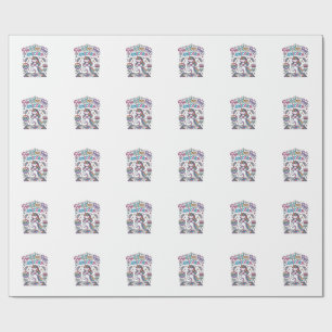 Papier Cadeau Licorne Paix Amour Pose Licorne Fond Blanc S