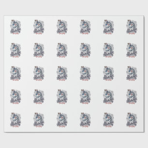 Papier Cadeau Licorne Patriotique Maillot Volant De Liberté Du 4