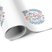 Papier Cadeau Licorne Pixel Licorne Puissance Conception Graphiq (Coin rond)