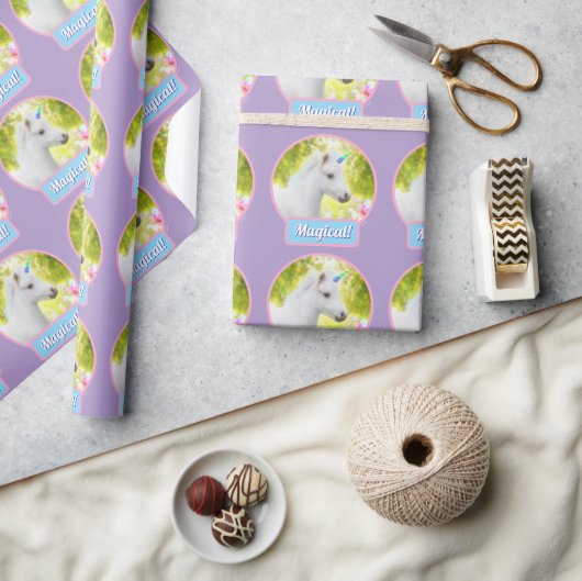 Papier Cadeau Licorne Poney Blanc (Artisanat)