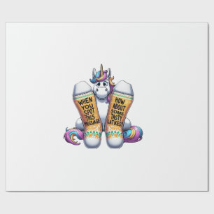 Papier Cadeau Licorne portant des chaussettes hommes femmes enfa