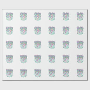 Papier Cadeau Licorne Réapparition avec des Paillettes Vecteur P