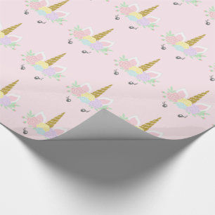 Papier cadeau Licorne Rose