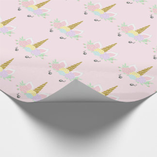 Papier cadeau Licorne Rose