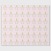 Papier cadeau Licorne Rose (Plat)