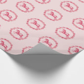 Papier Cadeau Licorne rose et fleurs (Coin)