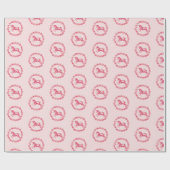 Papier Cadeau Licorne rose et fleurs (Plat)
