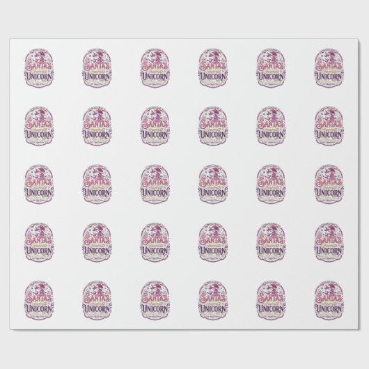 Papier Cadeau Licorne Santa's Licorne préférée (Plat)