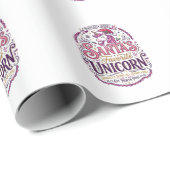 Papier Cadeau Licorne Santa's Licorne préférée (Coin rond)